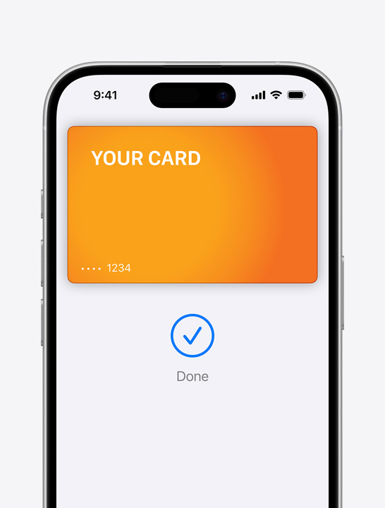 Apple Pay кредитна карта на екрана.