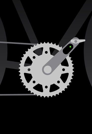 A bicycle wheel display representing Sensor Pairing, indicating that someone has paired their Apple Watch Ultra 2 to their bicycle.