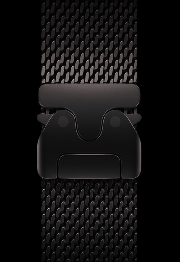 The new Titanium Milanese loop showing the parachute-style buckle.