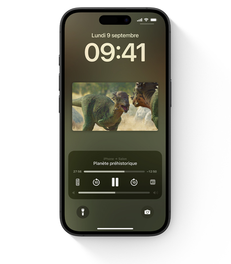 iPhone affichant les commandes intégrées pour Apple TV