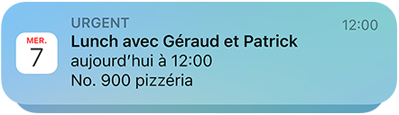 Image montrant une notification de l’app Calendrier