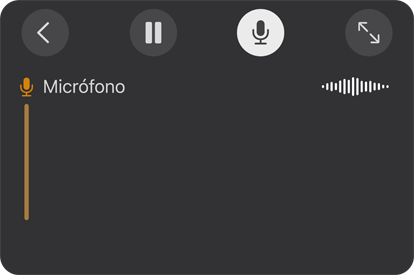 Imagen que muestra el micrófono en Subtítulos en Vivo