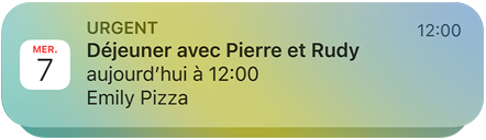 Image d’une notification push de l’app Calendrier