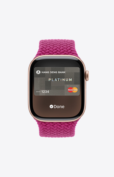 Apple Card being used through Apple Pay on Apple Watch Series 10.