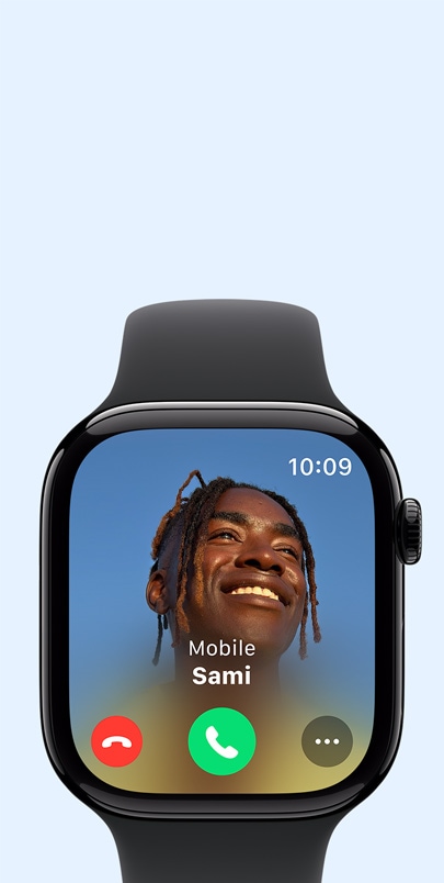 Apple Watch Series 10 with an incoming call.