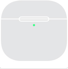 Illustration of AirPods 4 charging case showing the front width of 1.97 inches.