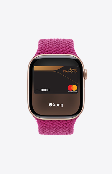 Credit Card being used through Apple Pay on Apple Watch Series 10.